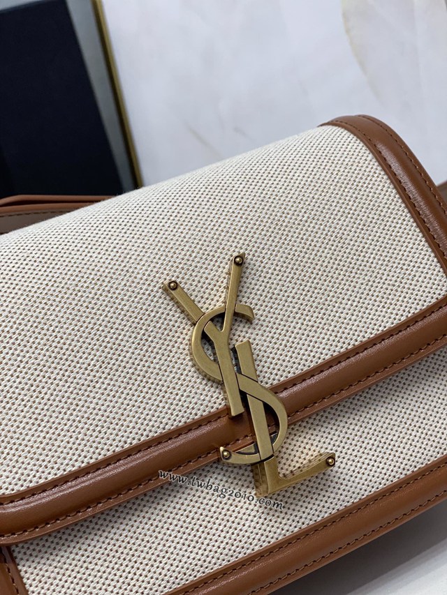 YSL专柜款女包 聖羅蘭經典款MONOGRAM金屬旋扣郵差包 YSL肩背斜挎包 634305  jjh1111